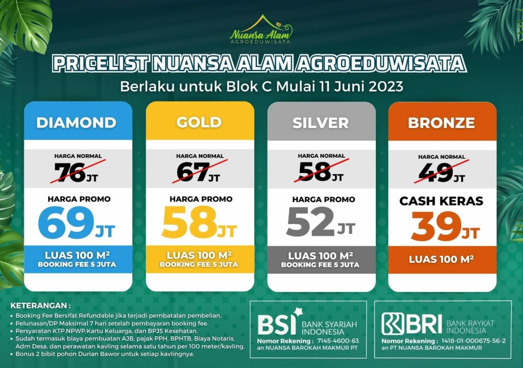 pricelist nuansa alam agroeduwisata