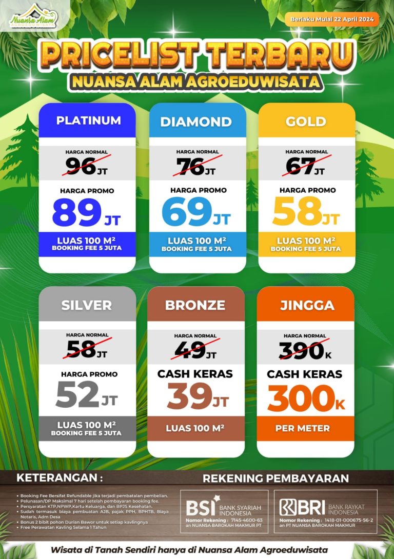 pricelist nuansa alam agroeduwisata